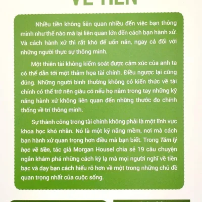 tâm lý học về tiền morgan housel