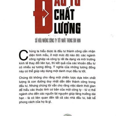 Đầu tư chất lượng sở hữu những công ty tốt nhất trong dài hạn lawrence a. cunningham, torkell t. eide, patrick hargeaves