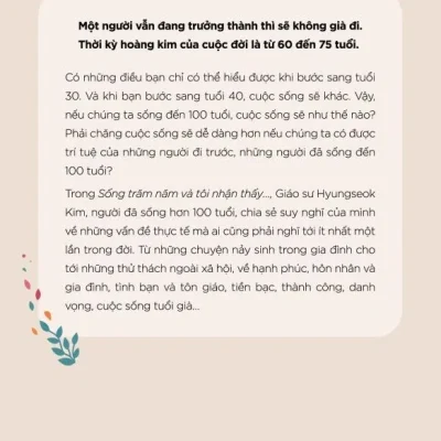 sống trăm năm và tôi nhận thấy… hyungseok kim