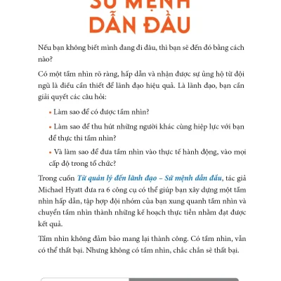 từ quản lý Đến lãnh Đạo sứ mệnh dẫn Đầu michael hyatt
