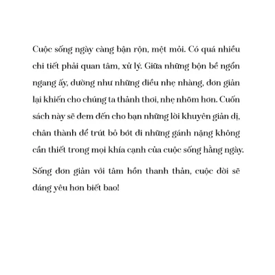 sống Đơn giản cho mình thanh thản shunmyo masuno