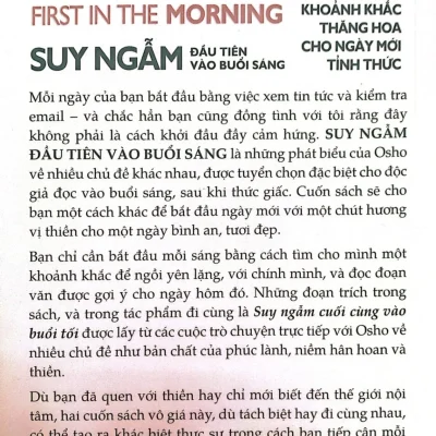 osho suy ngẫm Đầu tiên vào buổi sáng 365 khoảnh khắc thăng hoa cho ngày mới tỉnh thức