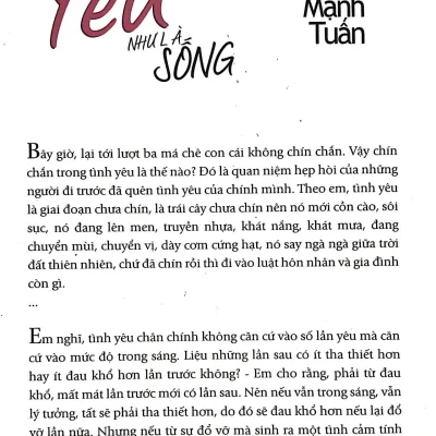 yêu như là sống nguyễn mạnh tuấn