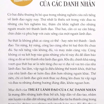 thuật lãnh Đạo của các danh nhân warren bennis