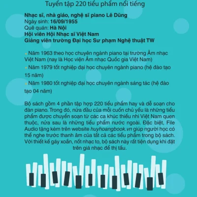 piano cho thiếu nhi tuyển tập 220 tiểu phẩm nổi tiếng phần 1 lê dũng