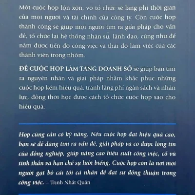 Để cuộc họp làm tăng doanh số họp là cả một nghệ thuật trịnh nhất quần