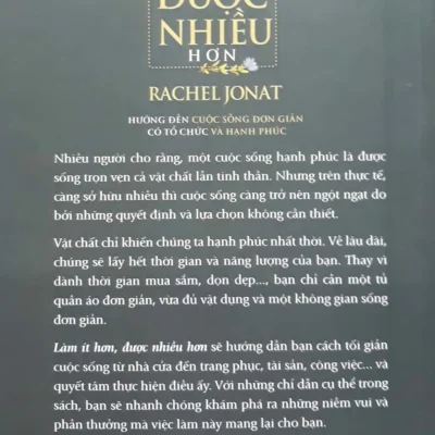 làm Ít hơn Được nhiều hơn rachel jonat