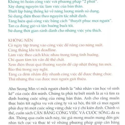 cân bằng công việc và cuộc sống ahn seong min