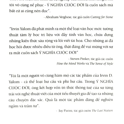 Ý nghĩa cuộc Đời từ những câu chuyện trị liệu tâm lý irvin d. yalom