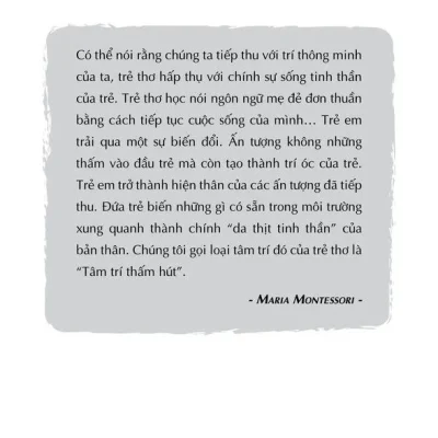 tâm trí thấm hút maria montessori