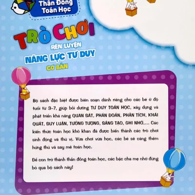 tủ sách thần Đồng toán học trò chơi rèn luyện năng lực tư duy cơ bản (4 5 tuổi) hà thu quang