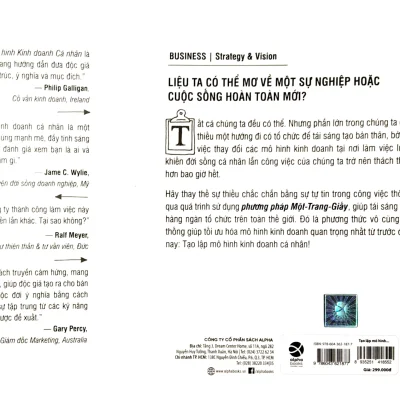 tạo lập mô hình kinh doanh cá nhân tim clark, alexander osterwalder, yves pigneur