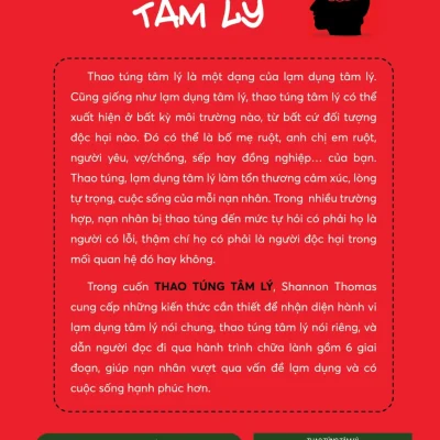 thao túng tâm lý nhận diện, thức tỉnh và chữa lành những tổn thương tiềm Ẩn shannon thomas, lcsw