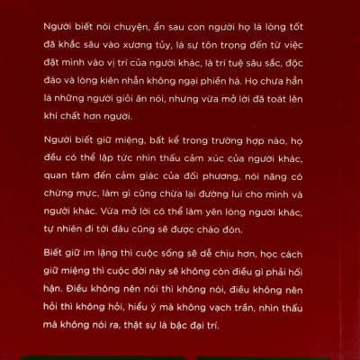 nói chuyện là bản năng, giữ miệng là tu dưỡng, im lặng là trí tuệ trương tiếu hằng