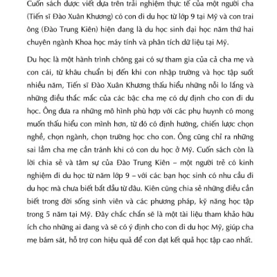 con Đường du học mỹ và học bổng từ lớp 9 Đến tiến sĩ ts. Đào xuân khương, Đào trung kiên