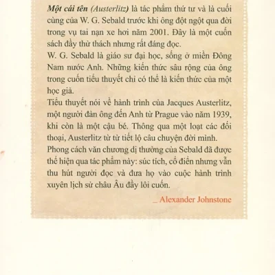 austerlitz một cái tên w. g. sebald