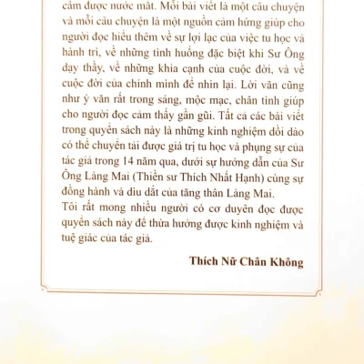 Ân tình tu học theo con Đường của thiền sư thích nhất hạnh thích chân pháp nguyện