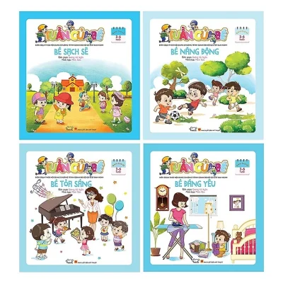 Combo Rèn Luyện Tính Cách Cho Bé 3-6 Tuổi - Bé Năng Động, Tỏa Sáng, Đáng Yêu, Sạch Sẽ - Tuần Của Bé Tháng 8 - Bộ 4 Cuốn - Dương Hà Ngân, Minh Tâm