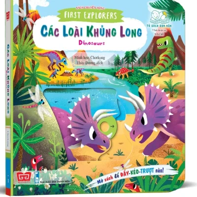 Sách Chuyển Động - First Explorers - Dinosaurs - Các Loài Khủng Long - Chorkung