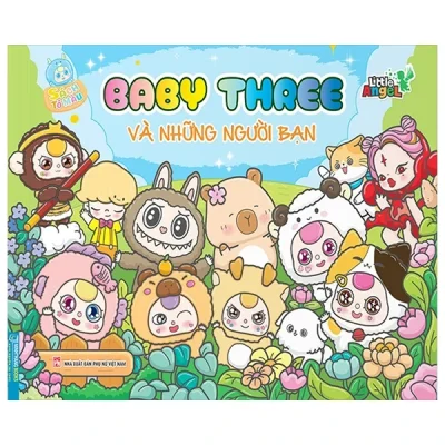 sách tô màu baby three và những người bạn (2025) little angel