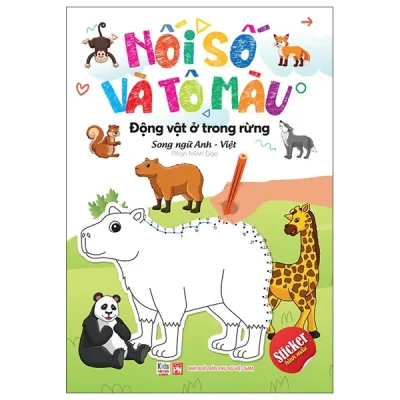 nối số và tô màu Động vật Ở trong rừng song ngữ anh việt (2025) phan minh Đạo