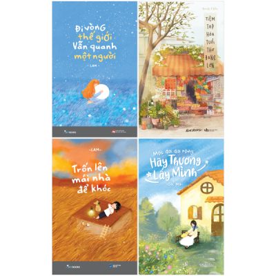 Combo Sách Đi Vòng Thế Giới Vẫn Quanh Một Người + Trốn Lên Mái Nhà Để Khóc + Tiệm Tạp Hóa Tuổi Thơ Đang Lớn + Một Đời Dài Rộng Hãy Thương Lấy Mình (Bộ 4 Cuốn) - Lam, Mochi Ở Đây, Gác Mái