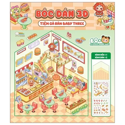 bóc dán 3d tiệm gà rán baby three (2025) little rainbow