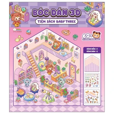 bóc dán 3d tiệm sách baby three (2025) little rainbow