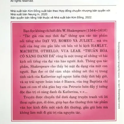 Danh Tác Thế Giới – Thuần Hóa Cô Nàng Đanh Đá – Neung In Publishing Company, W. Shakespeare