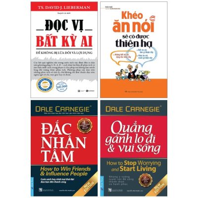 Combo Sách Đọc Vị Bất Kỳ Ai + Khéo Ăn Nói Sẽ Có Được Thiên Hạ + Đắc Nhân Tâm + Quẳng Gánh Lo Đi Và Vui Sống (Bộ 4 Cuốn) - TS David J Lieberman, Trác Nhã, Dale Carnegie