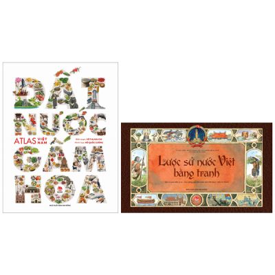Combo Sách Lược Sử Nước Việt Bằng Tranh + Đất Nước Gấm Hoa - Atlas Việt Nam (Bộ 2 Cuốn) - Nhiều Tác Giả