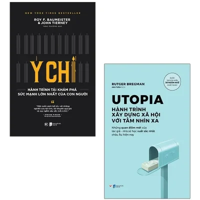 Sách Ý Chí - Hành Trình Tái Khám Phá Sức Mạnh Lớn Nhất Của Con Người + Utopia - Hành Trình Xây Dựng Xã Hội Với Tầm Nhìn Xa (Bộ 2 Cuốn) (2021) - Roy F Baumeister, John Tierney, Rutger Bregman