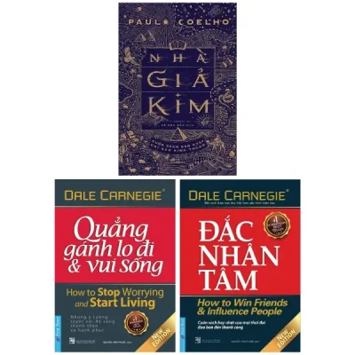 Combo Sách Đắc Nhân Tâm + Quẳng Gánh Lo Đi Và Vui Sống + Nhà Giả Kim (Bộ 3 Cuốn) - Dale Carnegie, Paulo Coelho
