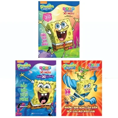 Sách Thực Hành Tô Màu Spongebob: Công Thức Làm Bánh + Đầu Bếp Siêu Phàm + Những Anh Hùng Của Biển Hóa Giải Mọi Hiểu Lầm (Bộ 3 Cuốn) - Nhiều Tác Giả