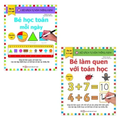 Sách Tự Xóa Thông Minh - Bé Học Toán Mỗi Ngày + Bé Làm Quen Với Toán Học (5-7 Tuổi) (Bộ 2 Cuốn) (2020) - Nhiều Tác Giả